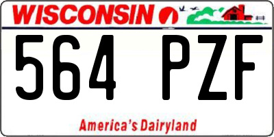 WI license plate 564PZF