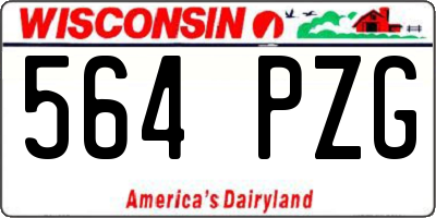 WI license plate 564PZG