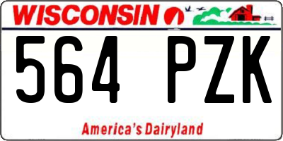 WI license plate 564PZK