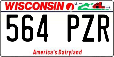 WI license plate 564PZR