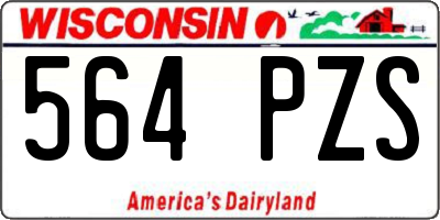 WI license plate 564PZS