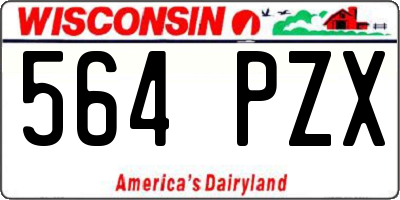 WI license plate 564PZX