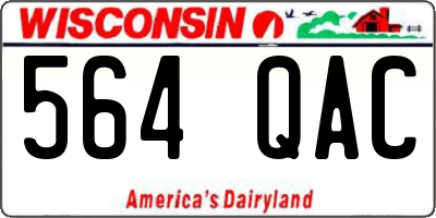 WI license plate 564QAC