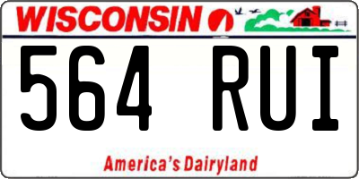 WI license plate 564RUI