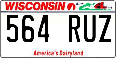 WI license plate 564RUZ