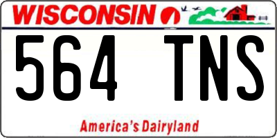 WI license plate 564TNS
