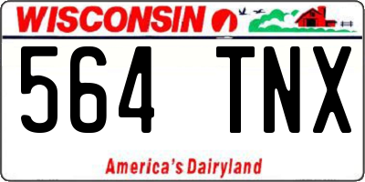 WI license plate 564TNX