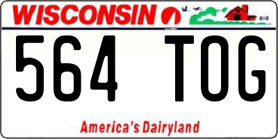 WI license plate 564TOG