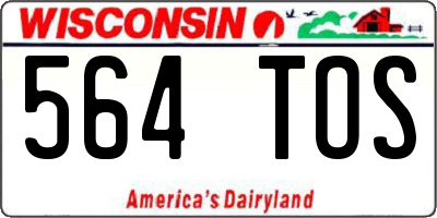 WI license plate 564TOS