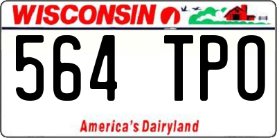 WI license plate 564TPO