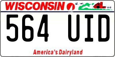 WI license plate 564UID