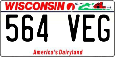 WI license plate 564VEG