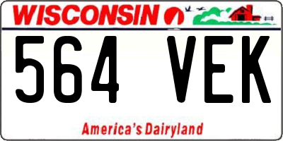 WI license plate 564VEK