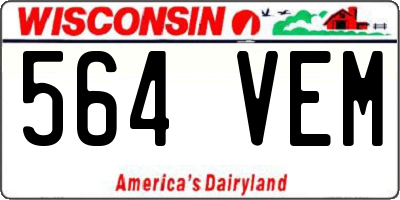 WI license plate 564VEM