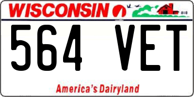WI license plate 564VET