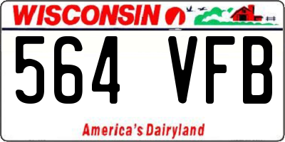 WI license plate 564VFB