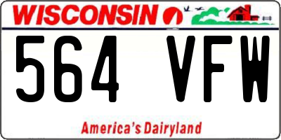 WI license plate 564VFW