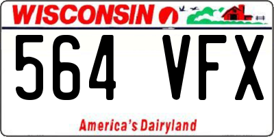 WI license plate 564VFX