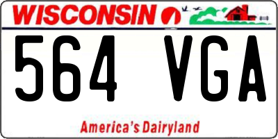 WI license plate 564VGA