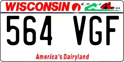 WI license plate 564VGF