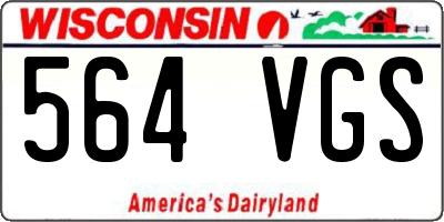 WI license plate 564VGS