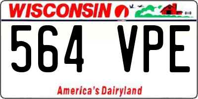 WI license plate 564VPE