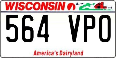 WI license plate 564VPO