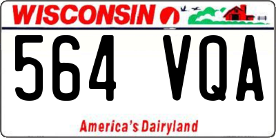 WI license plate 564VQA
