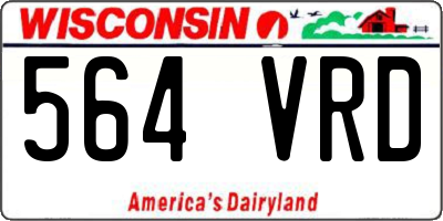 WI license plate 564VRD