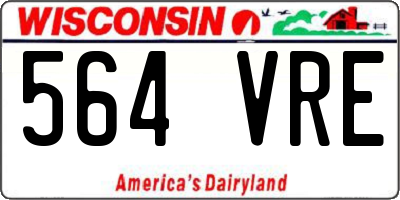 WI license plate 564VRE