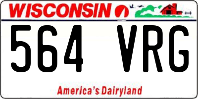 WI license plate 564VRG
