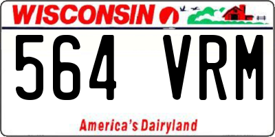 WI license plate 564VRM