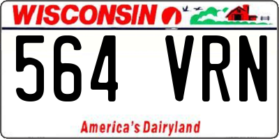 WI license plate 564VRN