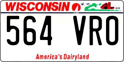 WI license plate 564VRO