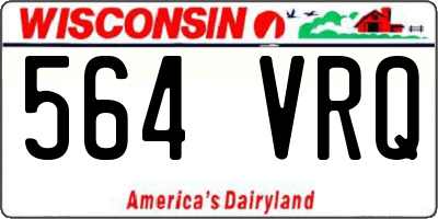 WI license plate 564VRQ