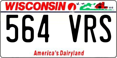 WI license plate 564VRS