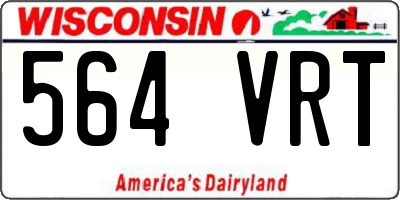 WI license plate 564VRT
