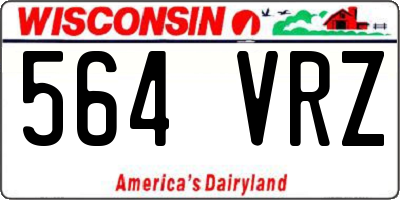 WI license plate 564VRZ