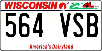 WI license plate 564VSB