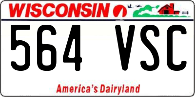 WI license plate 564VSC