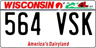 WI license plate 564VSK