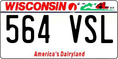 WI license plate 564VSL
