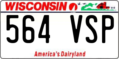 WI license plate 564VSP