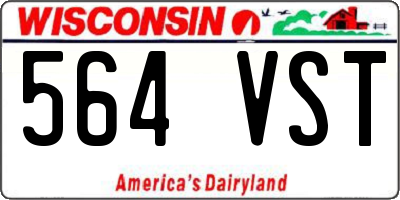 WI license plate 564VST