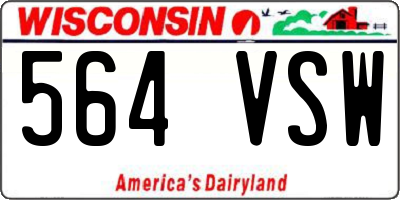 WI license plate 564VSW