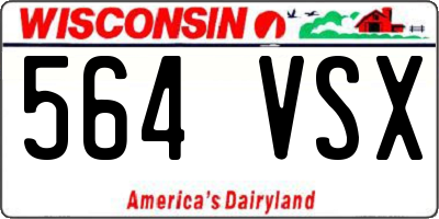 WI license plate 564VSX
