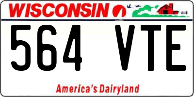 WI license plate 564VTE