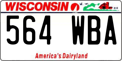 WI license plate 564WBA