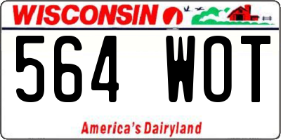 WI license plate 564WOT
