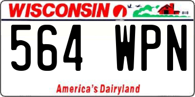 WI license plate 564WPN